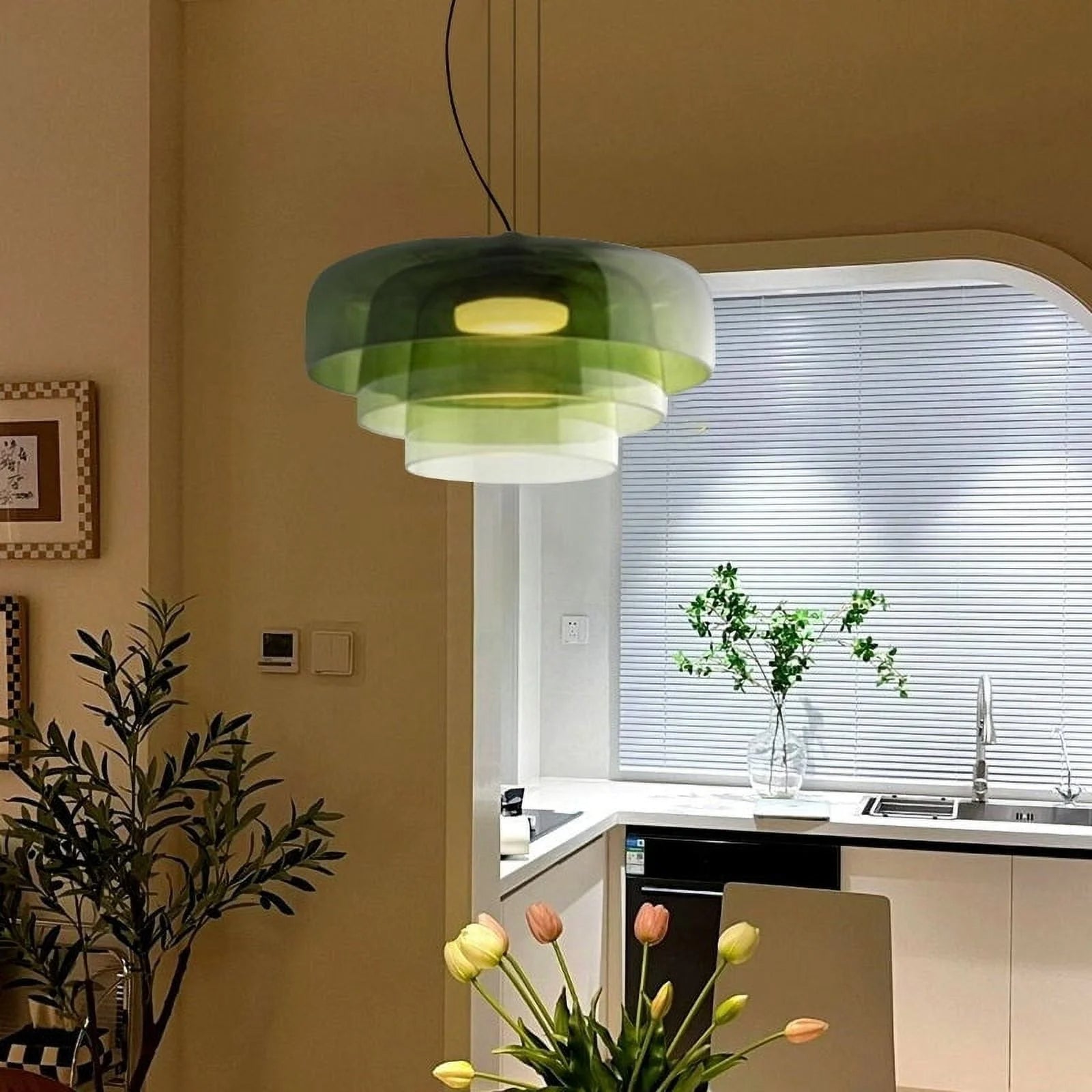 Ozone Nordische Glas-Hängelampe