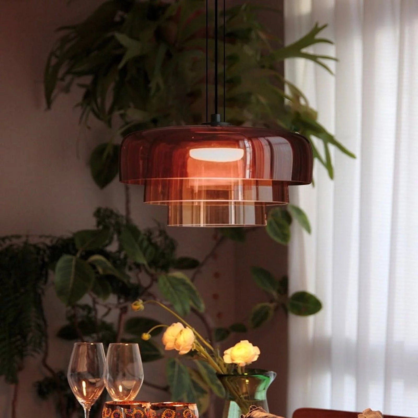 Ozone Nordische Glas-Hängelampe