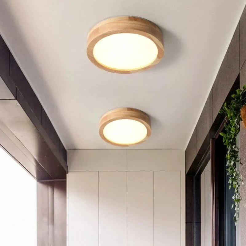 WoodLight Skandinavische Holz-Deckenleuchte