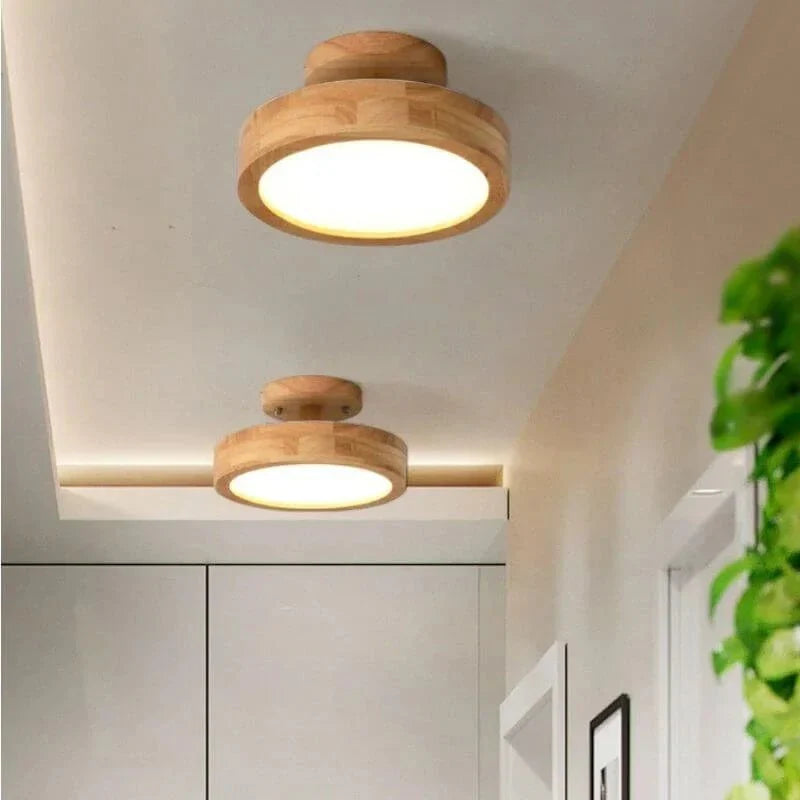 WoodLight Skandinavische Holz-Deckenleuchte
