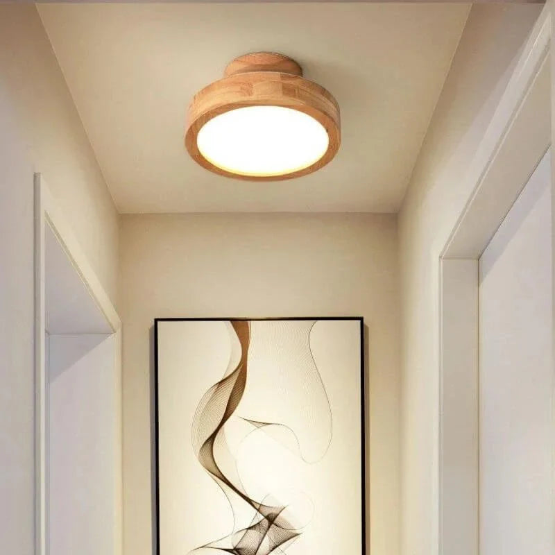 WoodLight Skandinavische Holz-Deckenleuchte